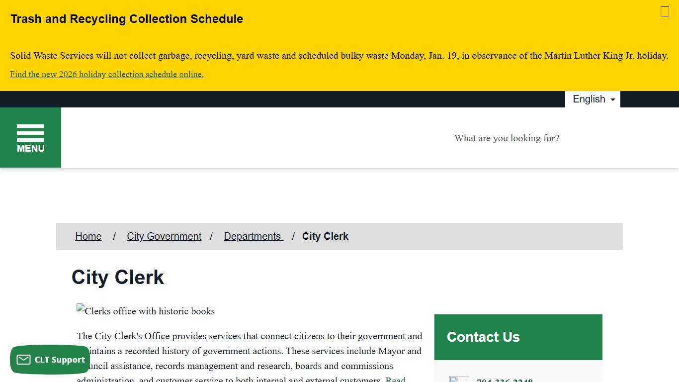 City Clerk - City of Charlotte